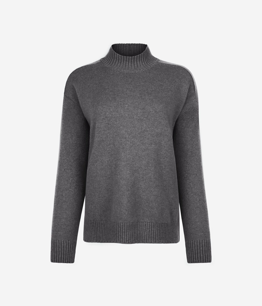 ultraweicher kaschmir-rollkragenpullover mit eingesetzten Ärmeln