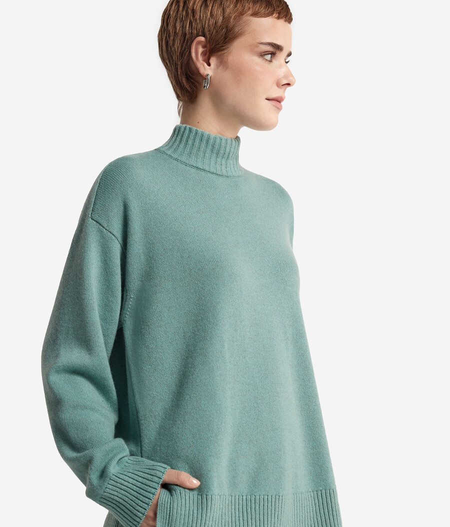 ultraweicher kaschmir-rollkragenpullover mit eingesetzten Ärmeln
