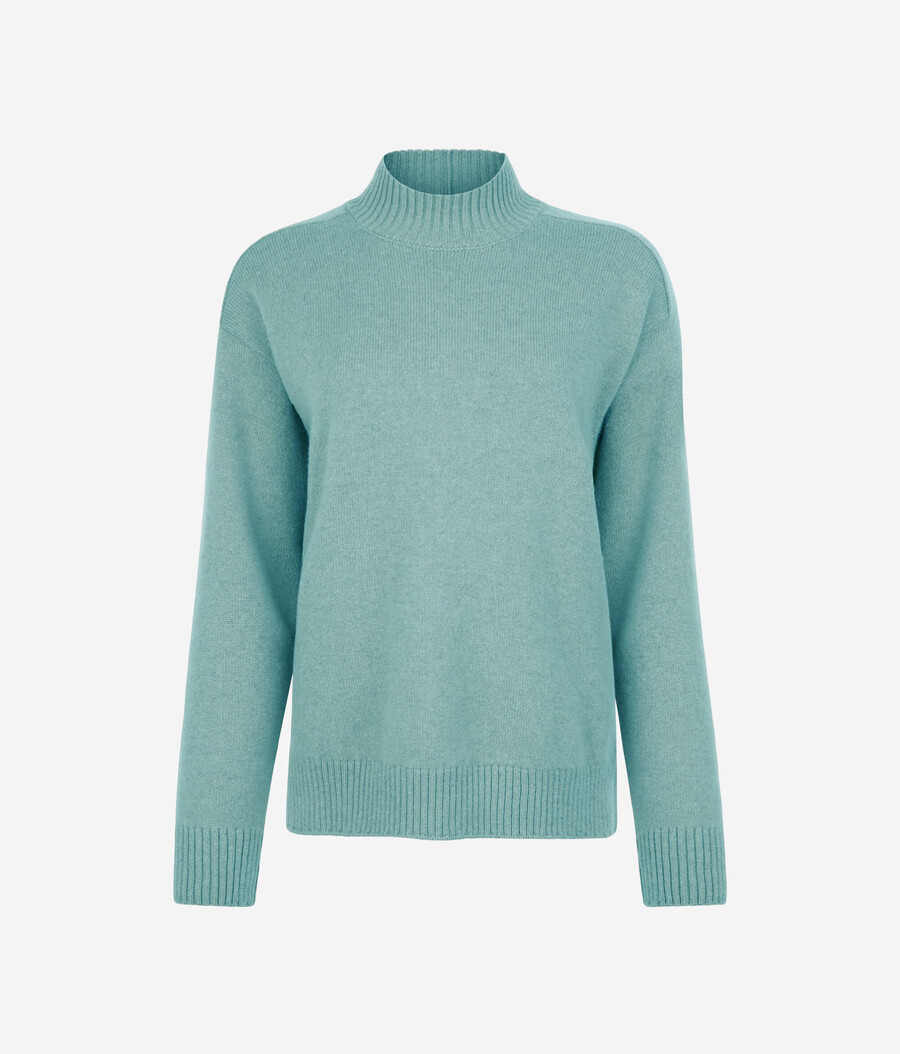 ultraweicher kaschmir-rollkragenpullover mit eingesetzten Ärmeln
