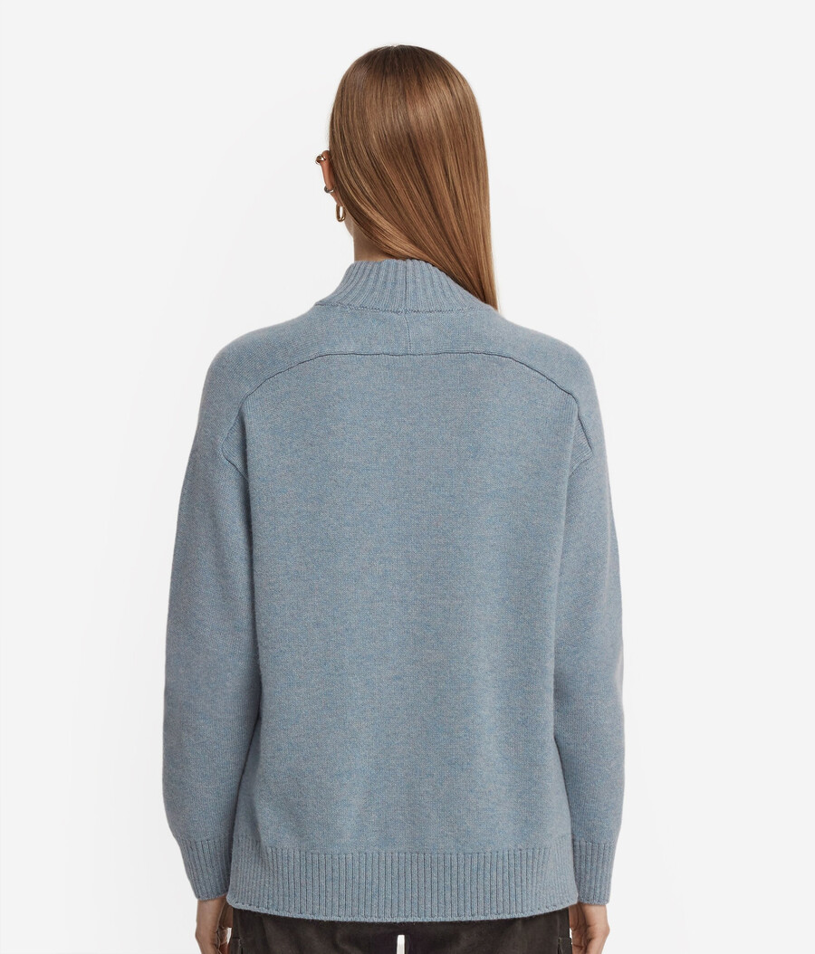 ultraweicher kaschmir-rollkragenpullover mit eingesetzten Ärmeln