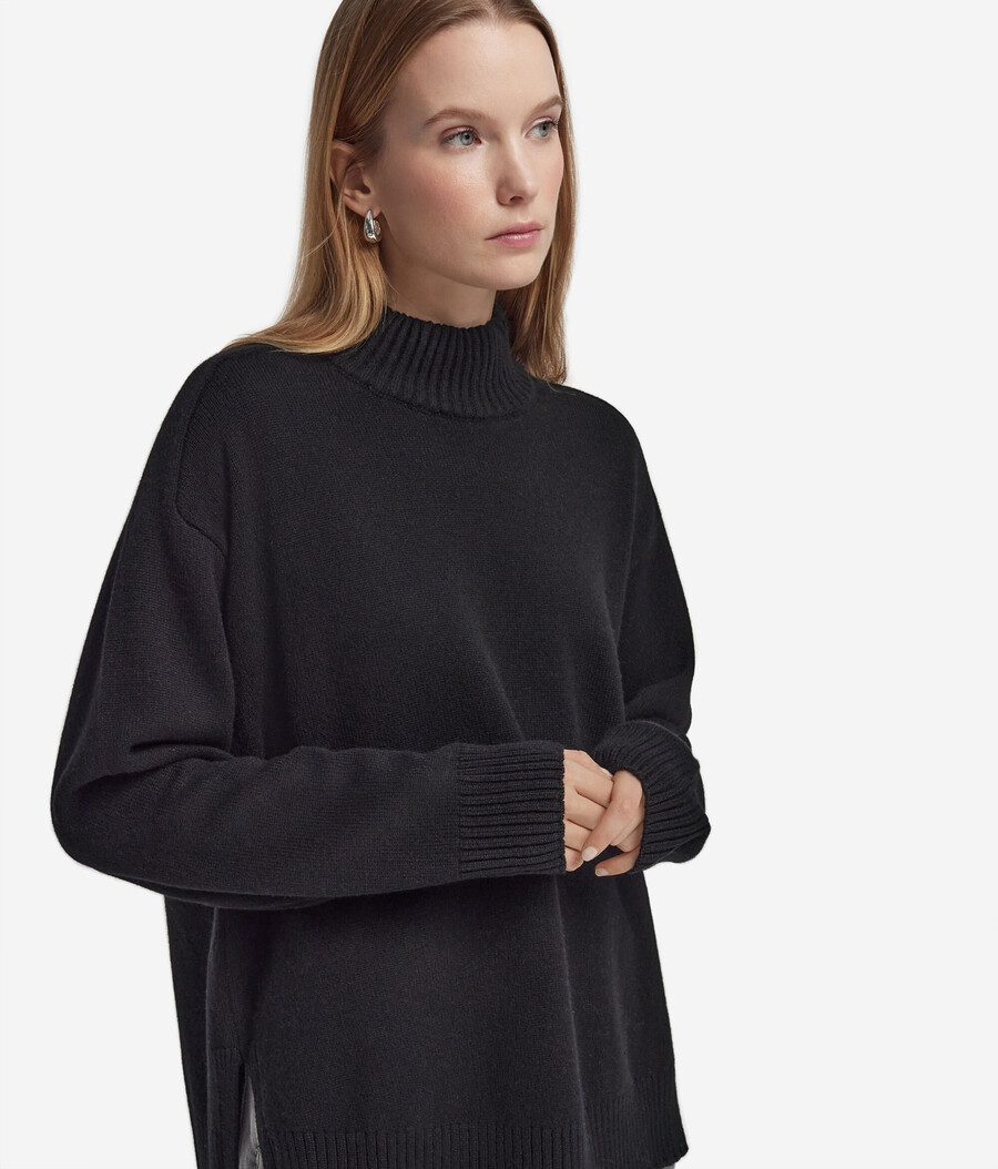 ultraweicher kaschmir-rollkragenpullover mit eingesetzten Ärmeln