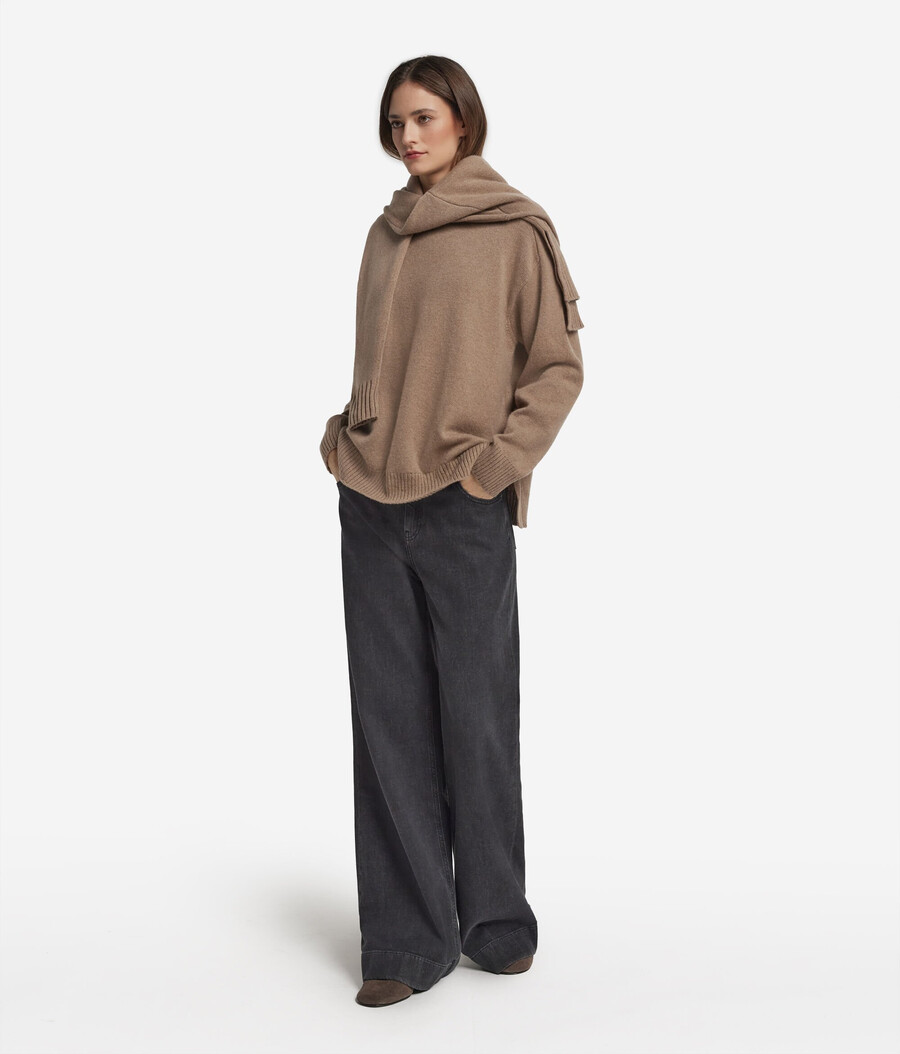ultraweicher kaschmir-rollkragenpullover mit eingesetzten Ärmeln