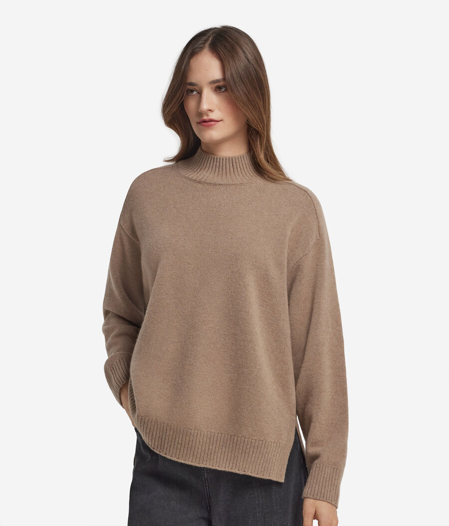 ultraweicher kaschmir-rollkragenpullover mit eingesetzten Ärmeln