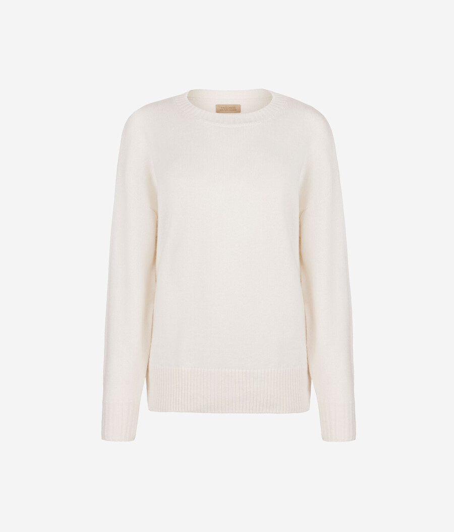 ultraweicher kaschmirpullover mit rundhalsausschnitt und schlitzen