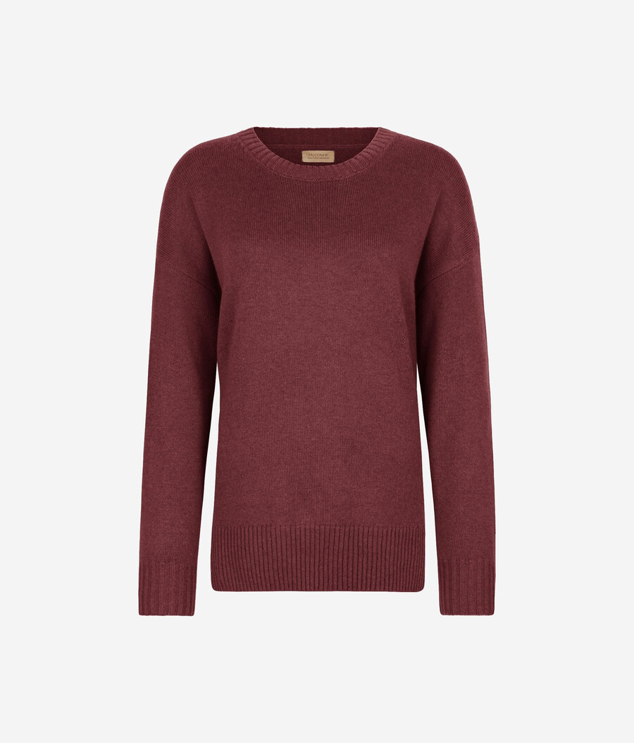 ultraweicher kaschmirpullover mit rundhalsausschnitt und schlitzen