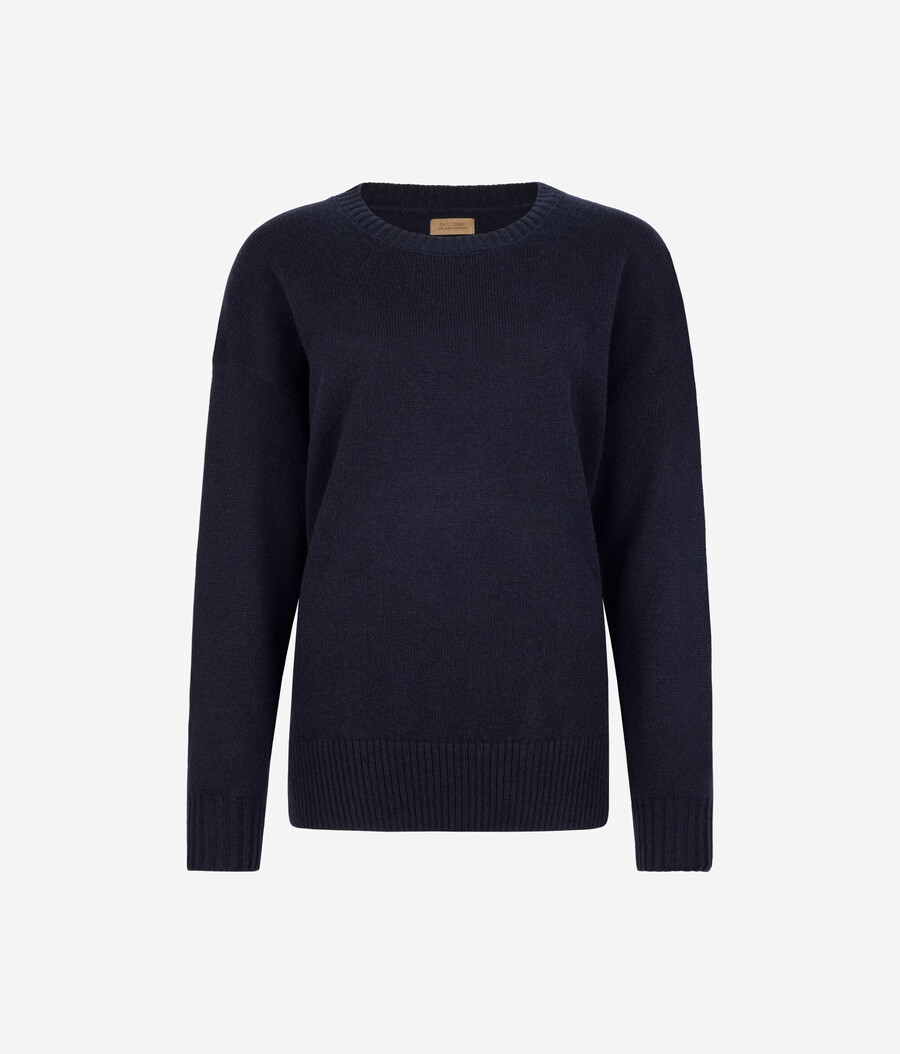ultraweicher kaschmirpullover mit rundhalsausschnitt und schlitzen