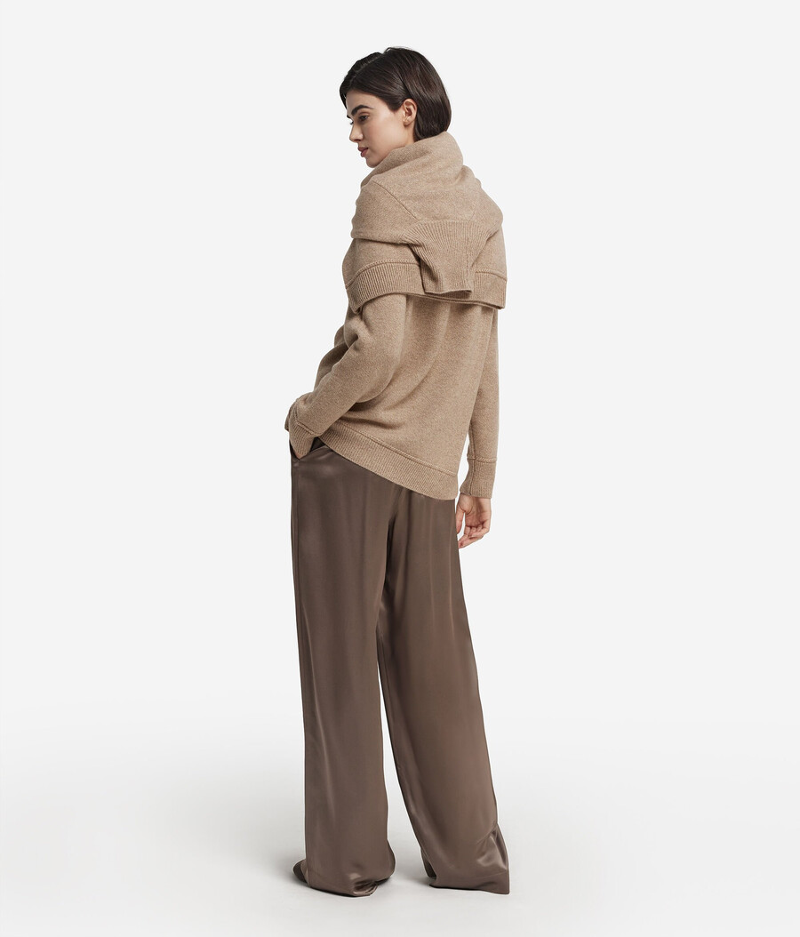ultraweicher ungefärbter kaschmir-rollkragenpullover mit zopfmuster