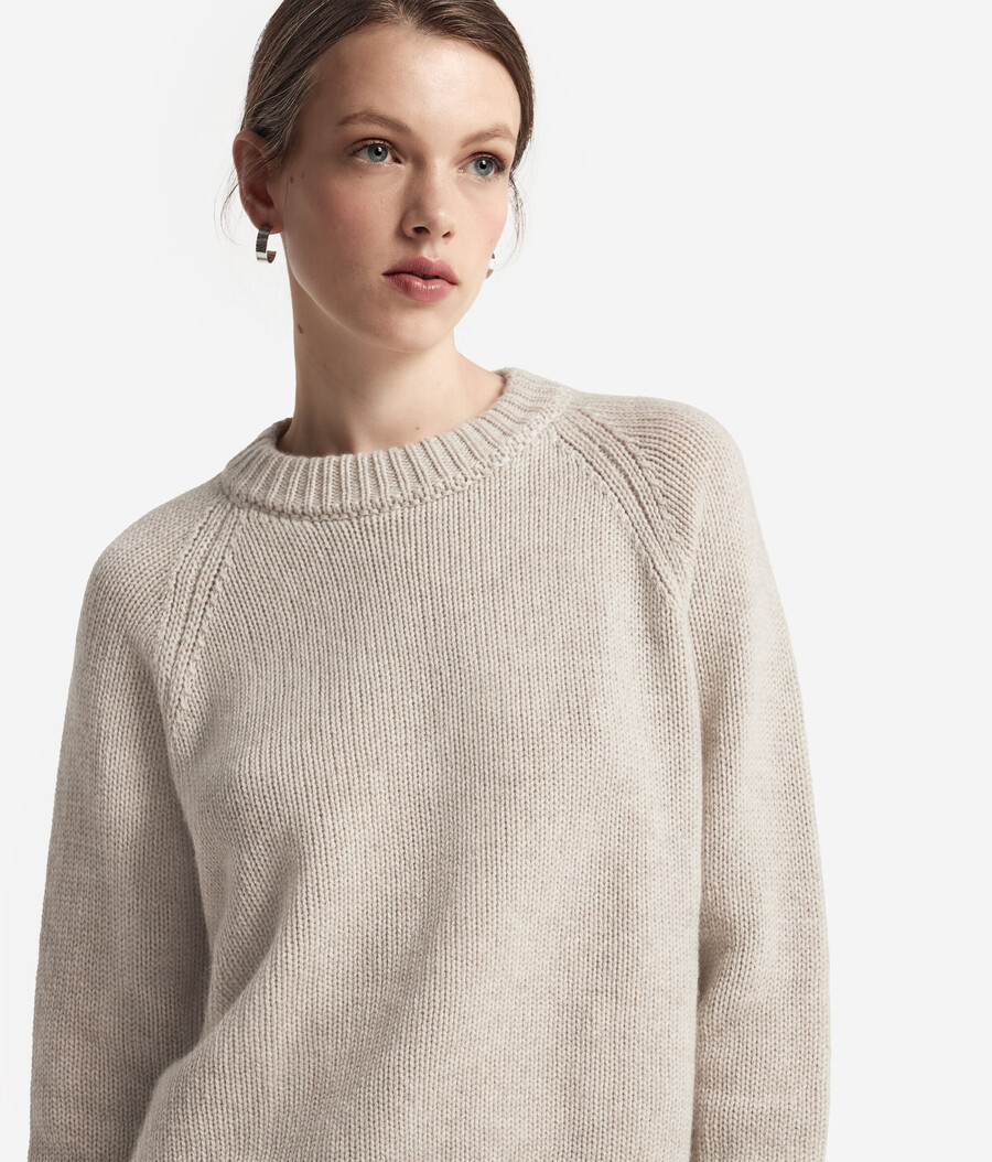 rundhals-pullover aus kaschmir-trikot