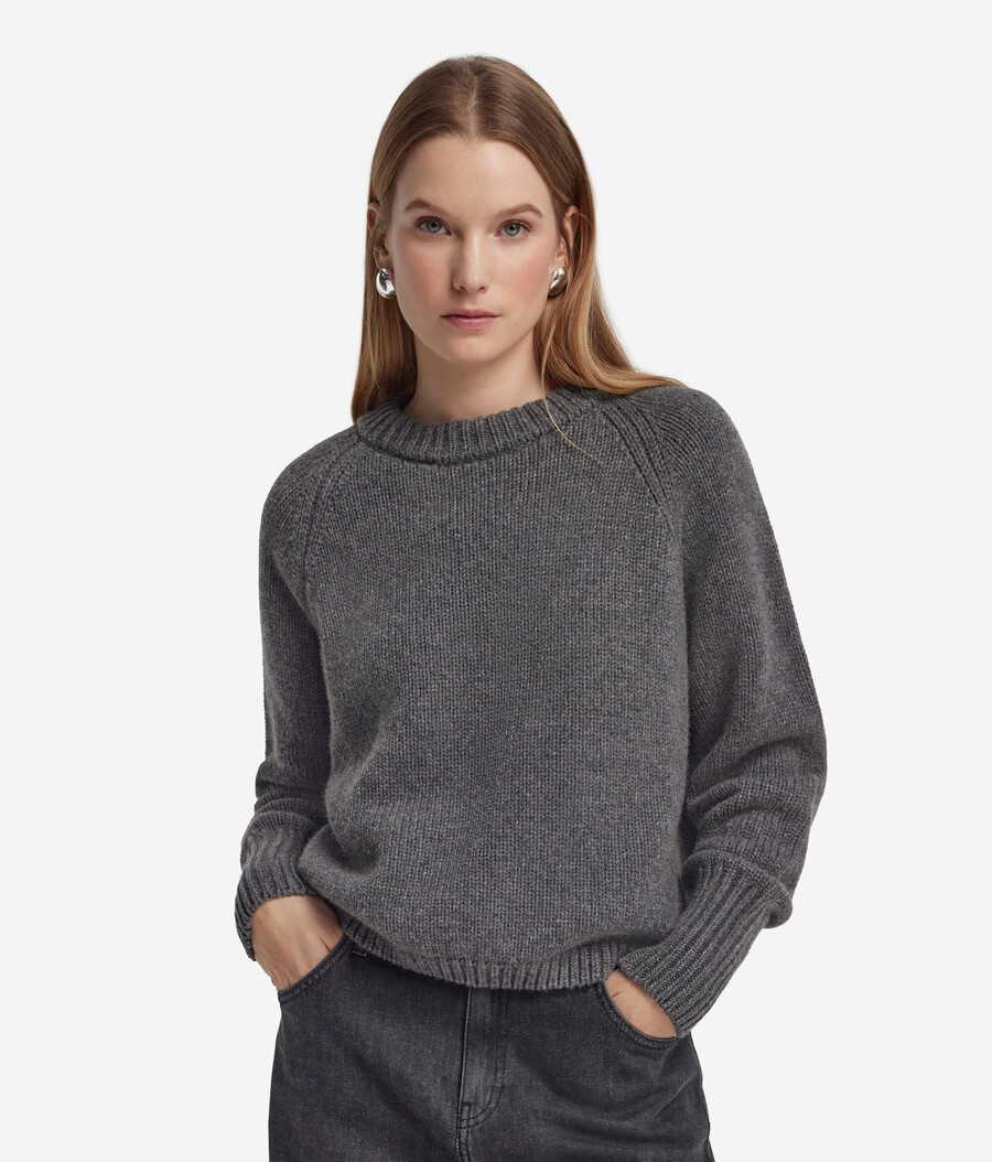 rundhals-pullover aus kaschmir-trikot