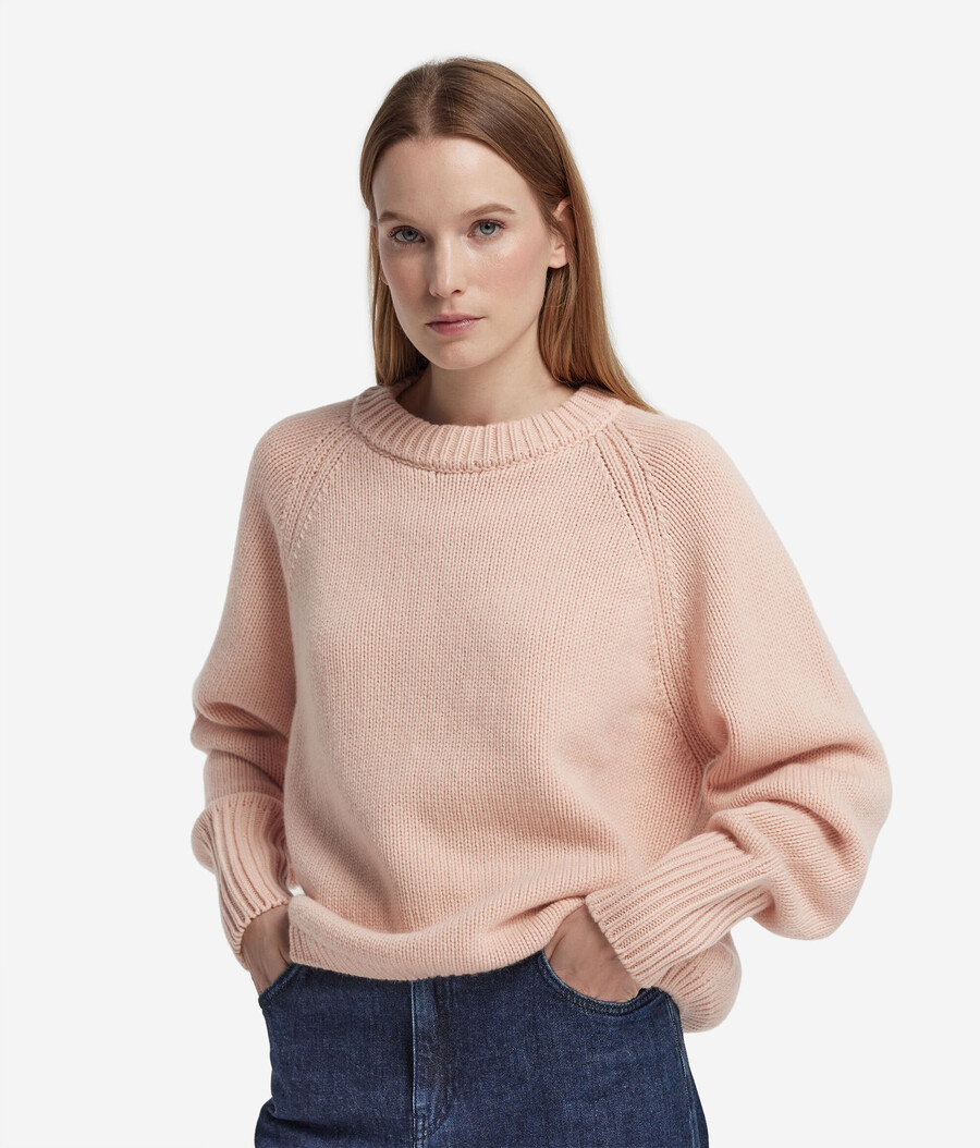 rundhals-pullover aus kaschmir-trikot