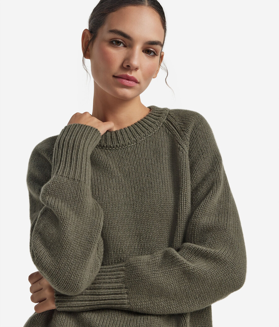 rundhals-pullover aus kaschmir-trikot