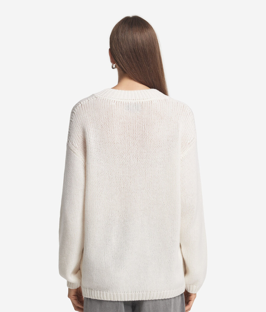 ultraweicher kaschmir-trikot-pullover mit v-ausschnitt