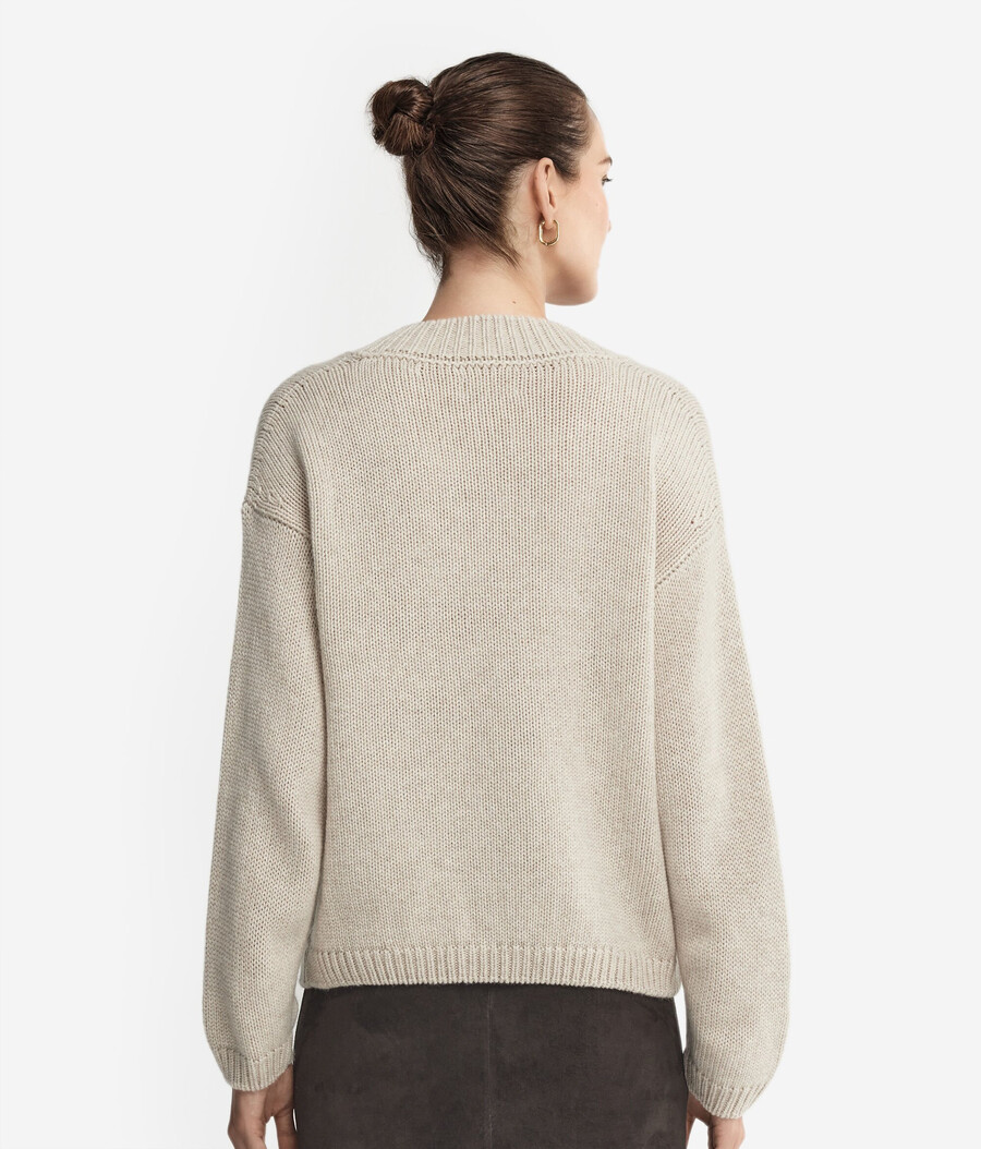 ultraweicher kaschmir-trikot-pullover mit v-ausschnitt