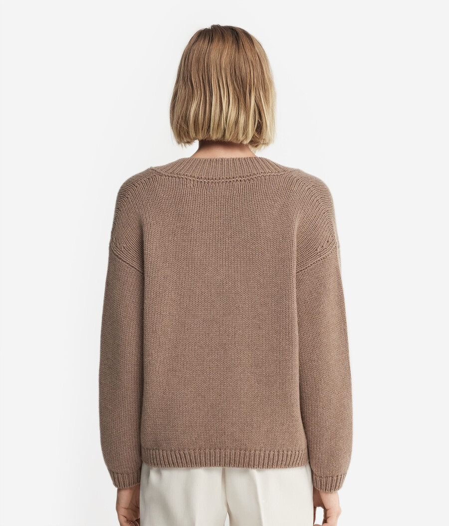 ultraweicher kaschmir-trikot-pullover mit v-ausschnitt