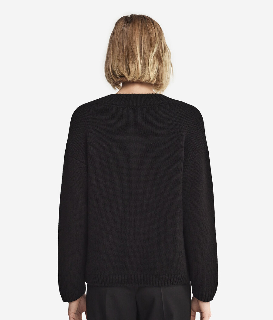 ultraweicher kaschmir-trikot-pullover mit v-ausschnitt