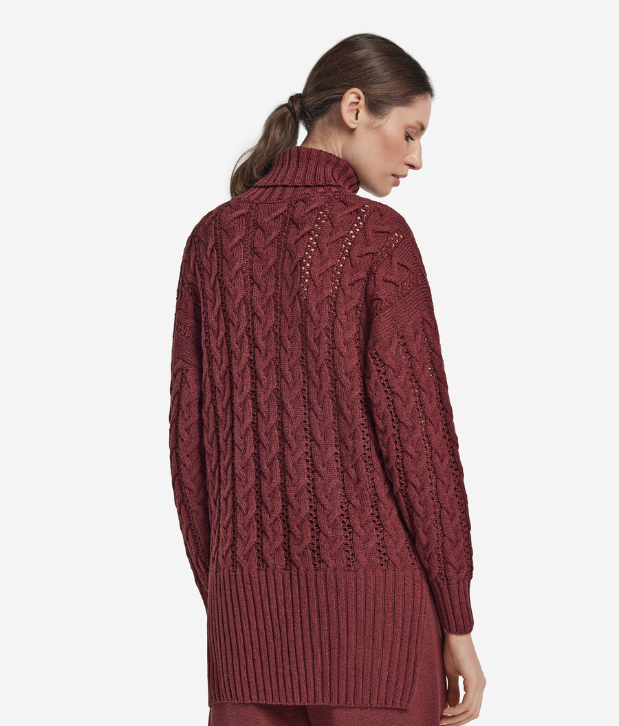 zopfstrick-rollkragenpullover aus lurexwolle
