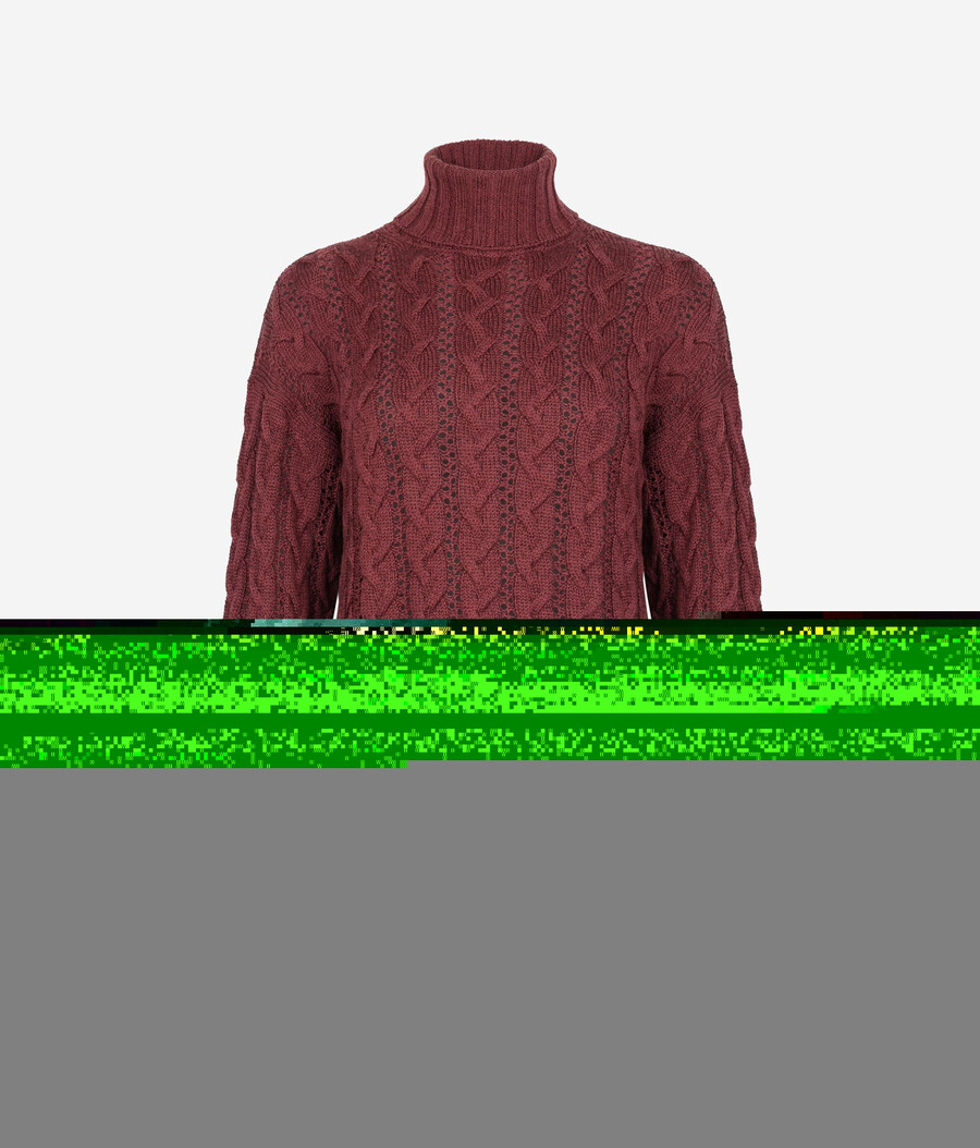zopfstrick-rollkragenpullover aus lurexwolle