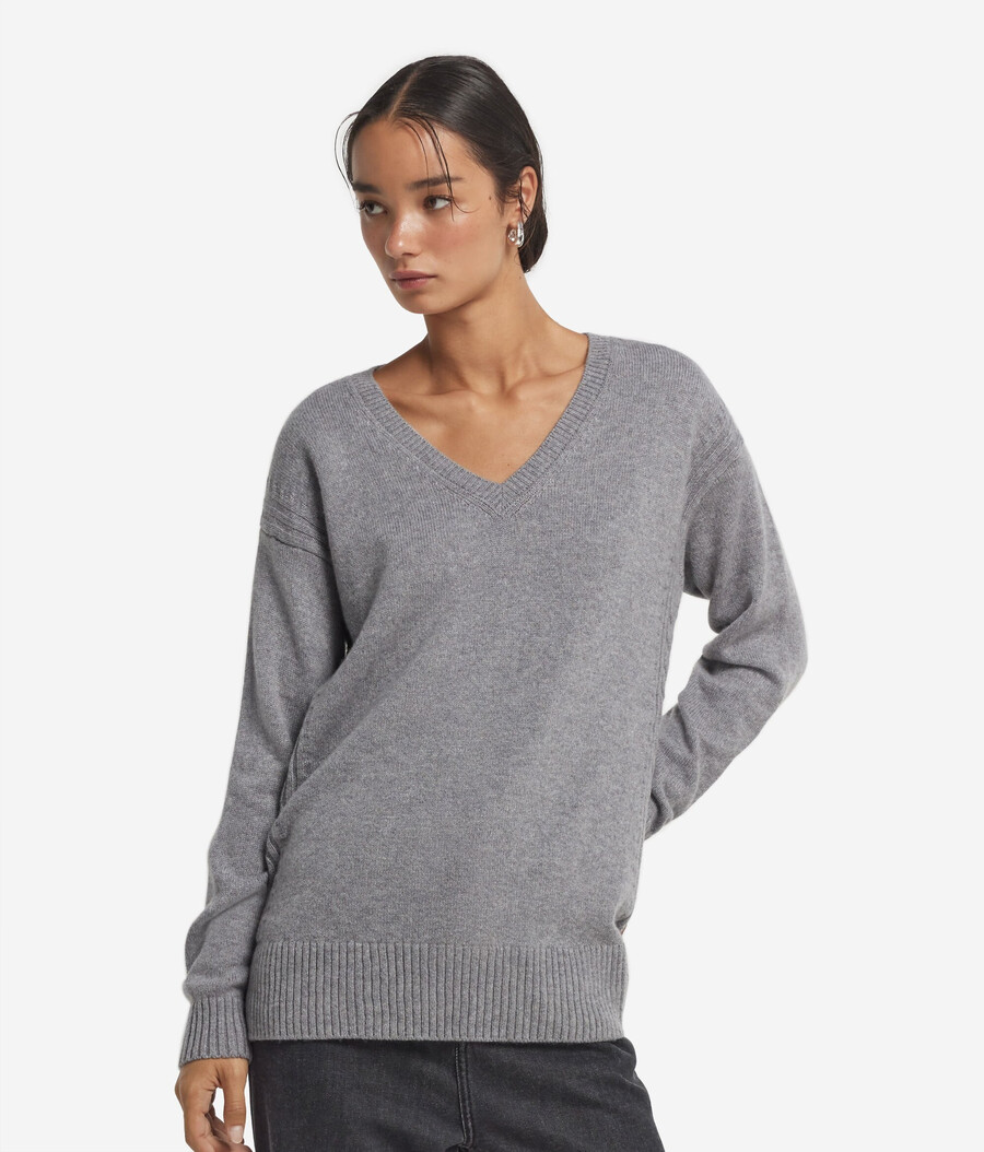 ultraweicher kaschmirpullover mit zopfmuster
