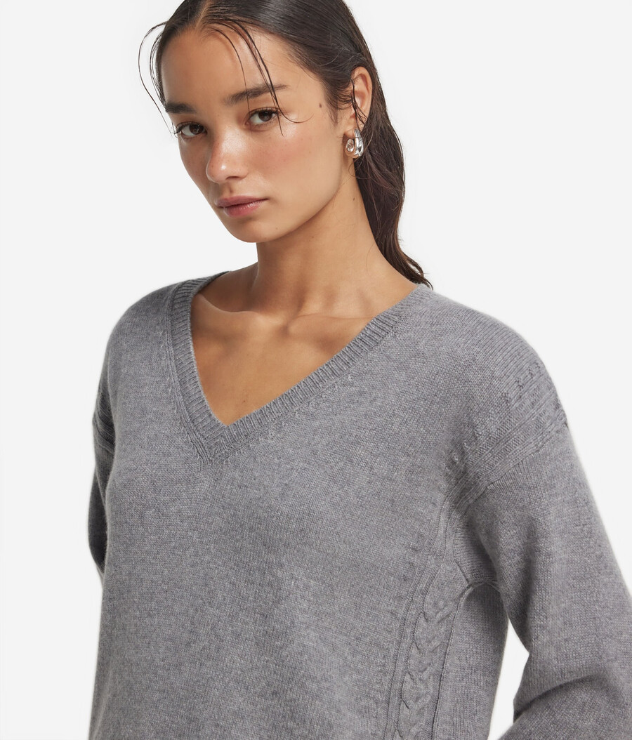 ultraweicher kaschmirpullover mit zopfmuster