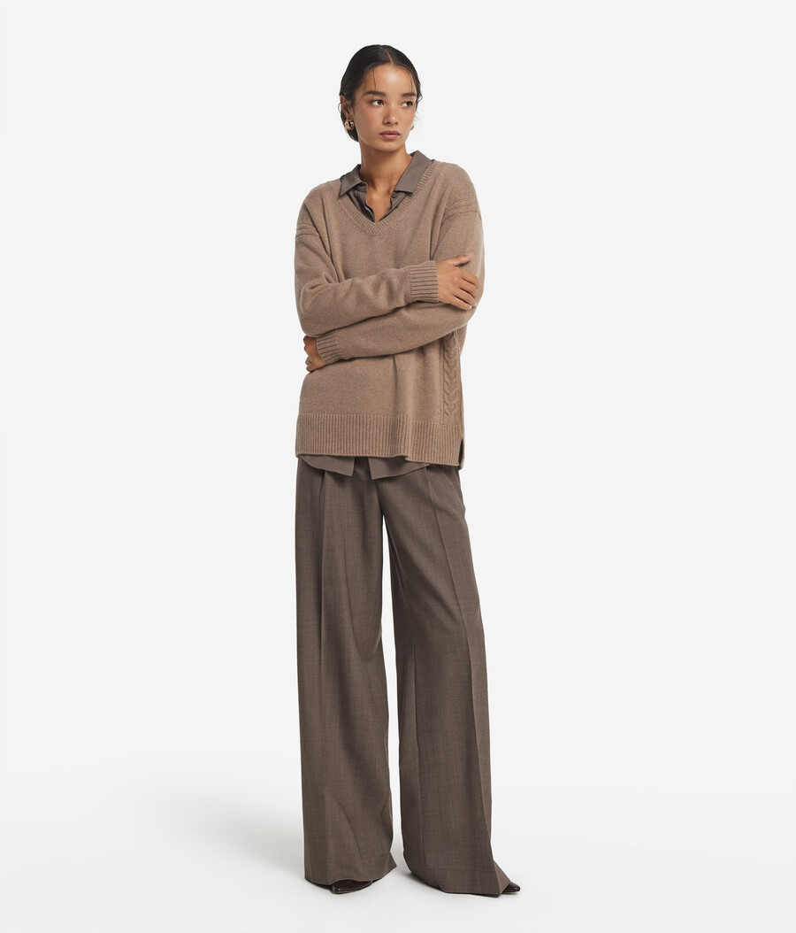 ultraweicher kaschmirpullover mit zopfmuster