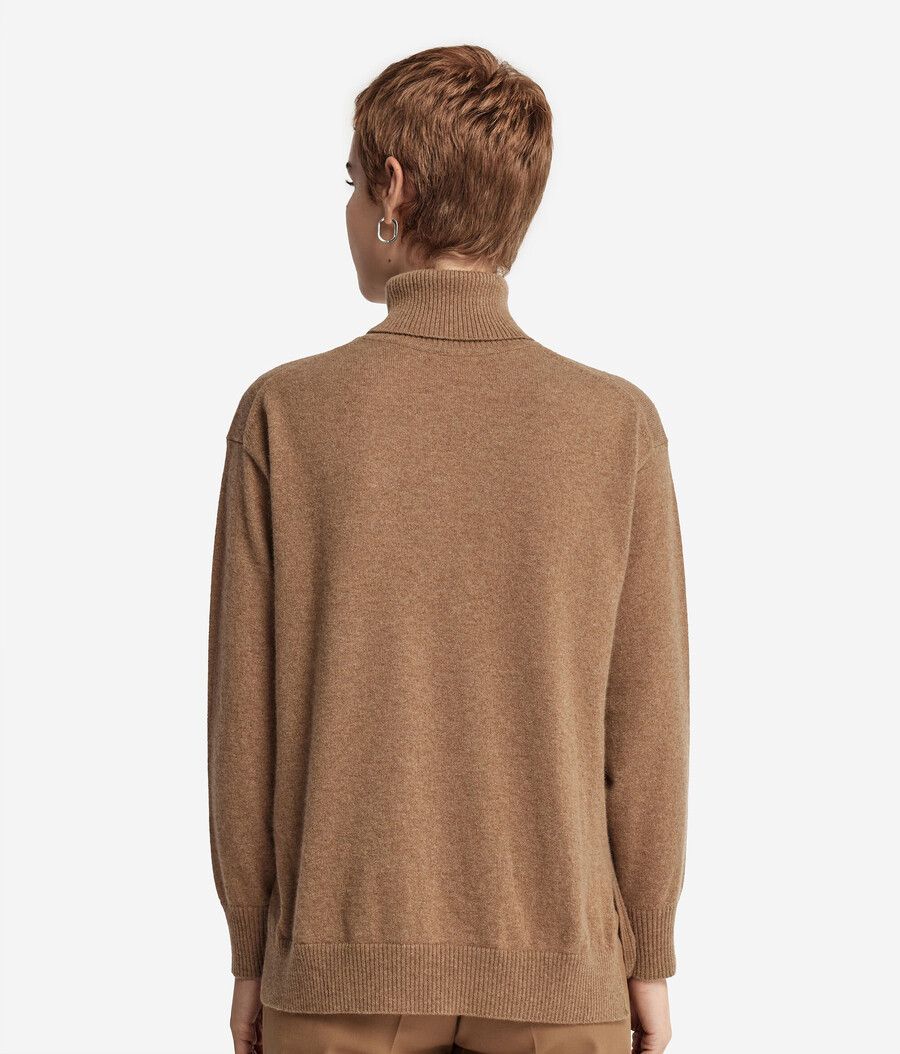 kaschmir-rollkragenpullover mit strasssteinen