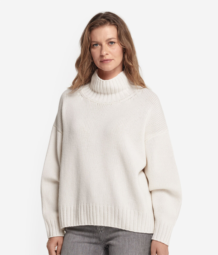 kaschmir-trikot-pullover mit stehkragen