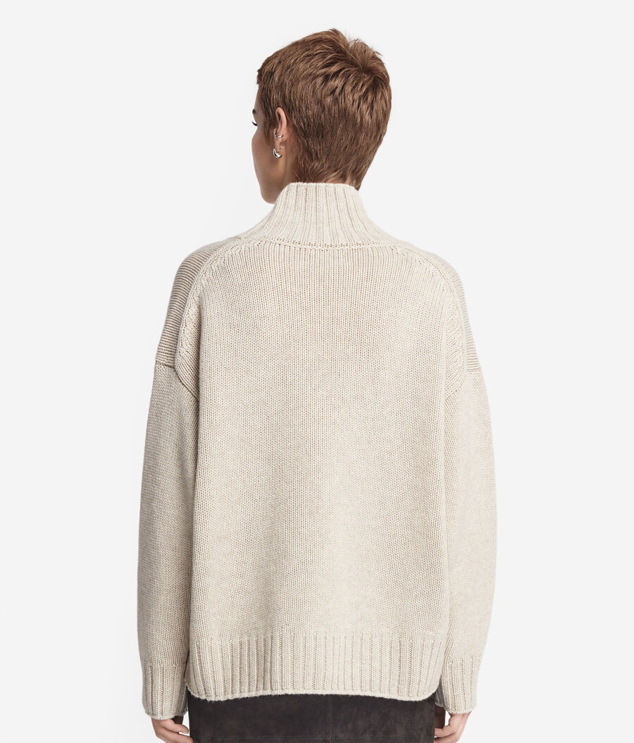 kaschmir-trikot-pullover mit stehkragen