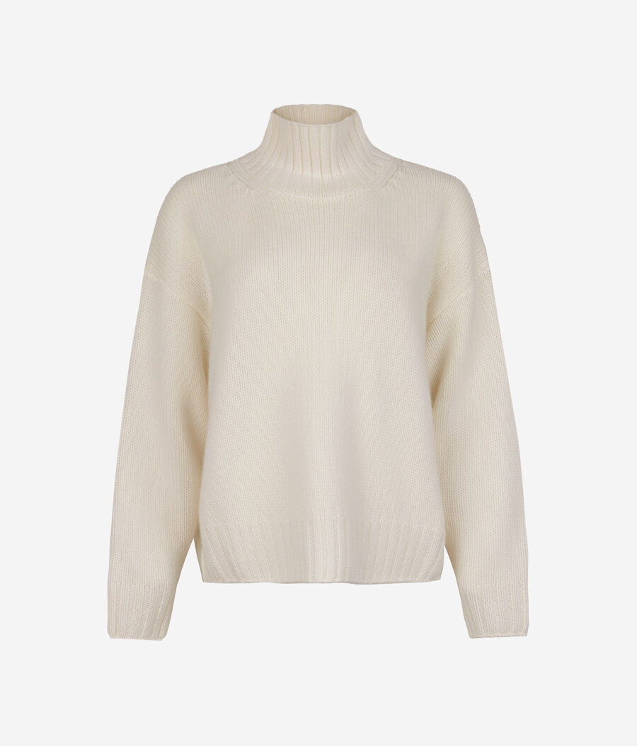 kaschmir-trikot-pullover mit stehkragen