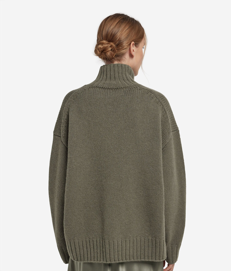 kaschmir-trikot-pullover mit stehkragen