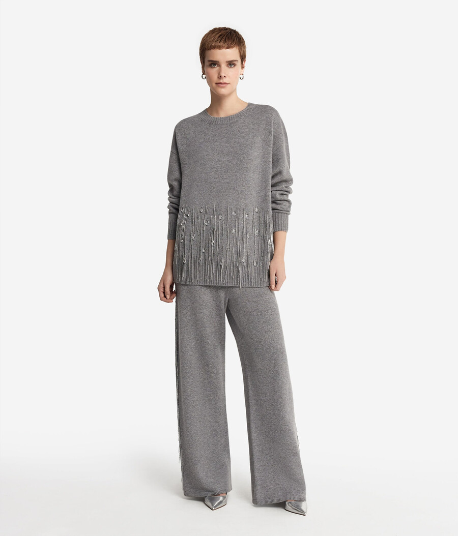 kaschmirpullover mit fransen