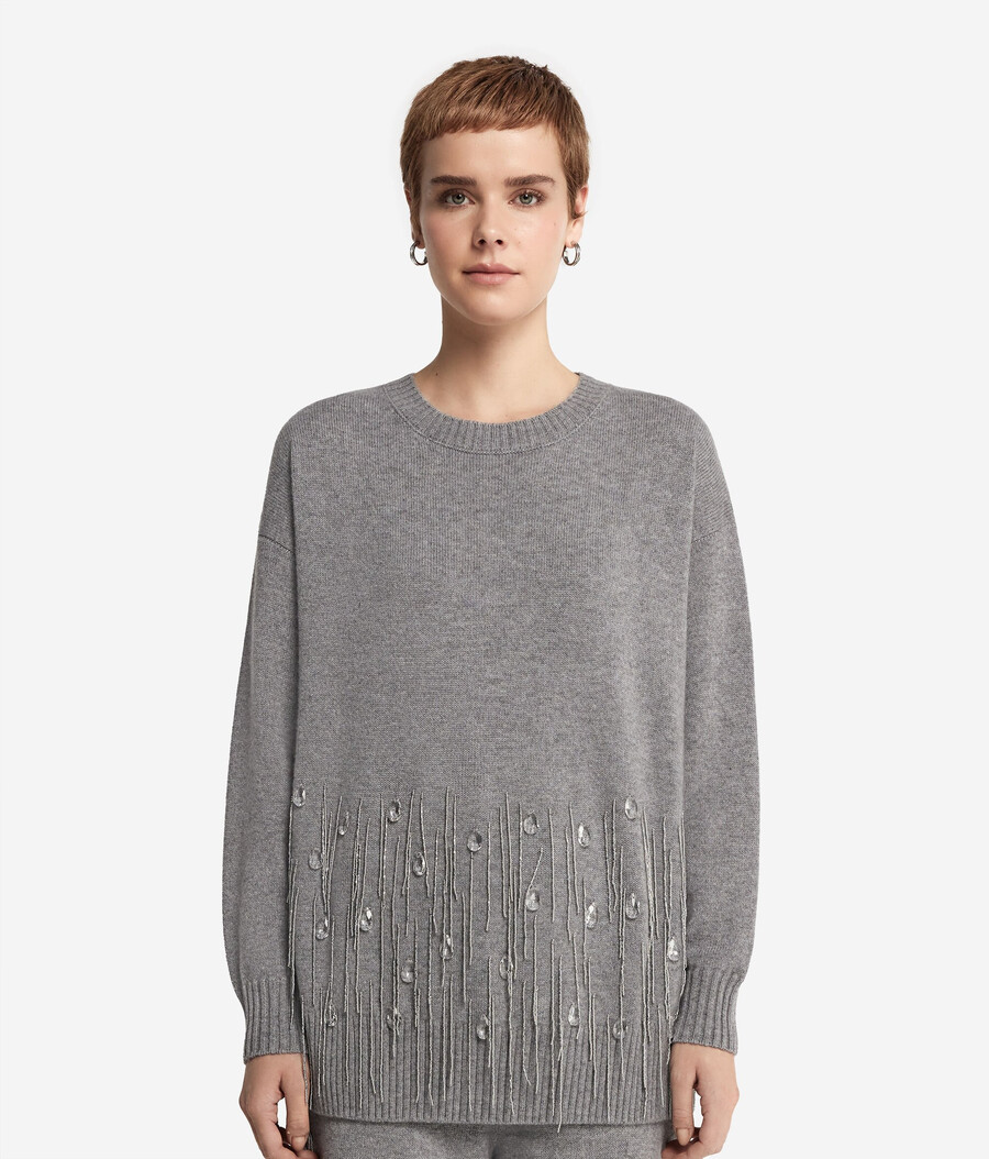 kaschmirpullover mit fransen