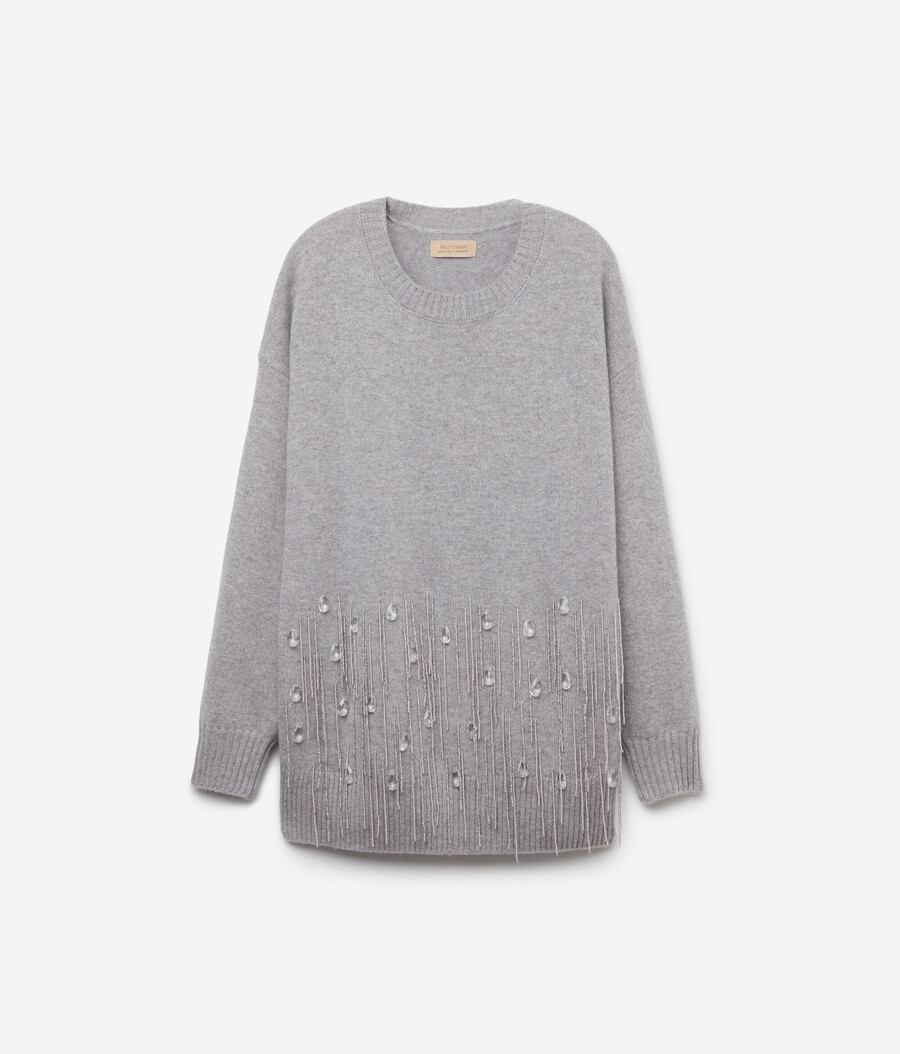 kaschmirpullover mit fransen