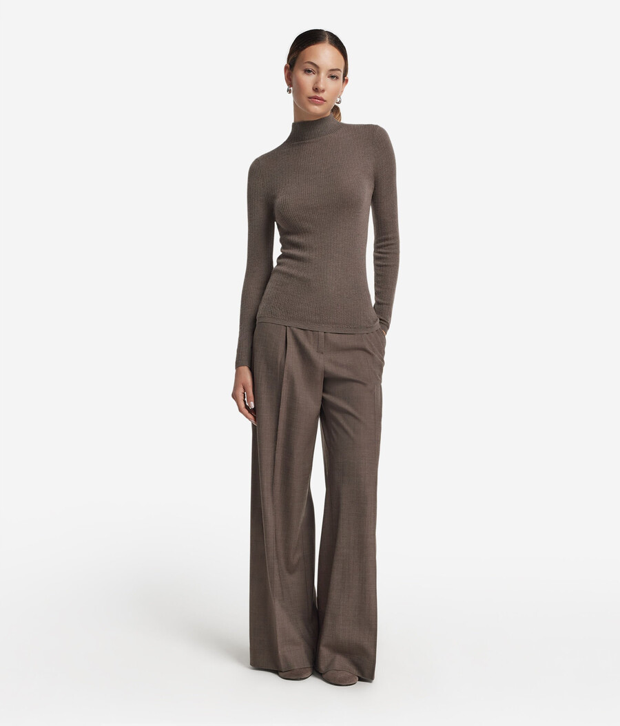 gerippter rollkragenpullover aus ultrafeinem kaschmir