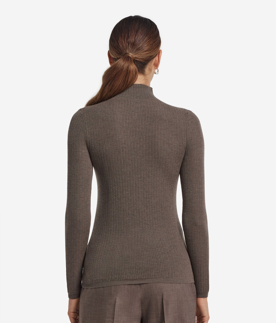 gerippter rollkragenpullover aus ultrafeinem kaschmir