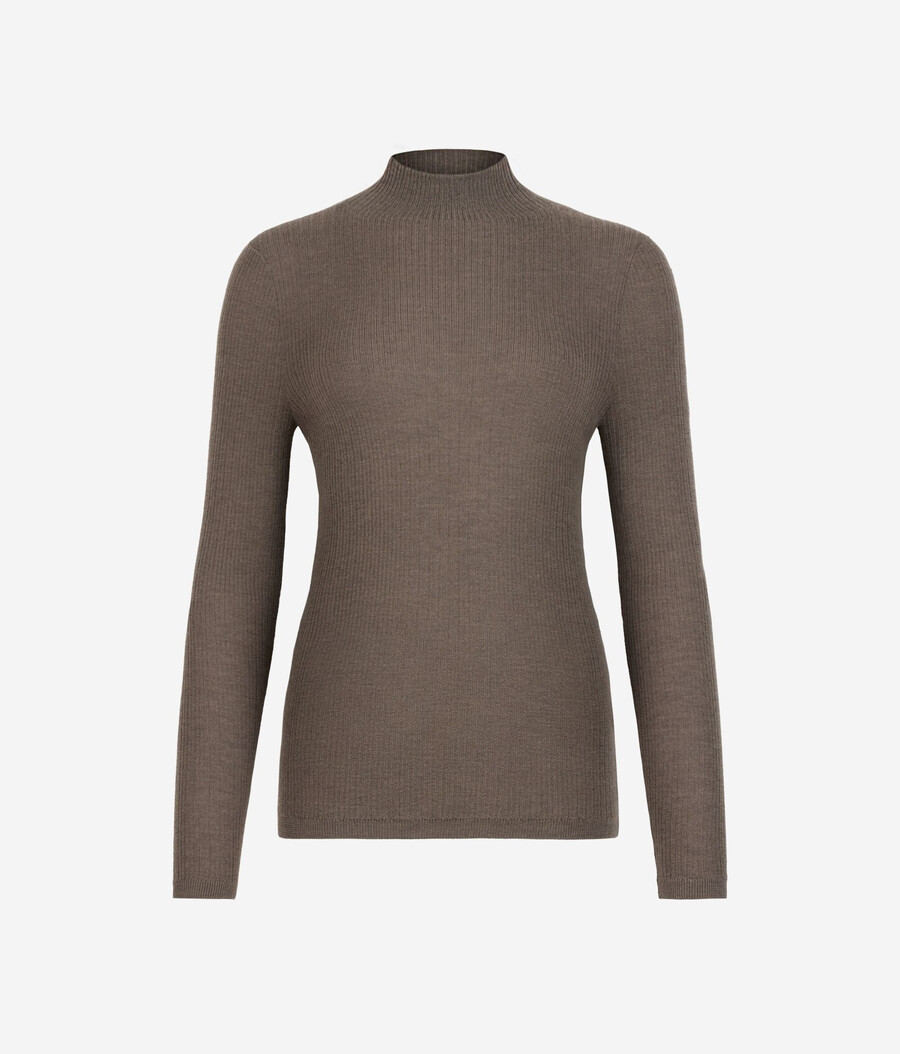 gerippter rollkragenpullover aus ultrafeinem kaschmir