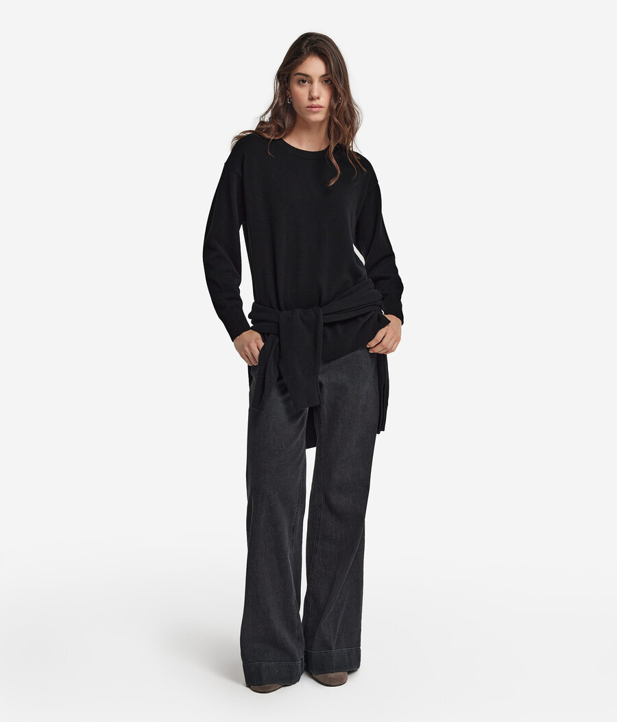 ultraweicher kaschmirpullover mit schlitzen