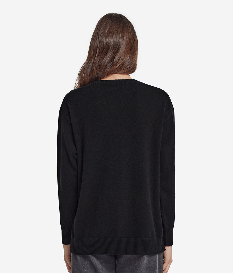 ultraweicher kaschmirpullover mit schlitzen