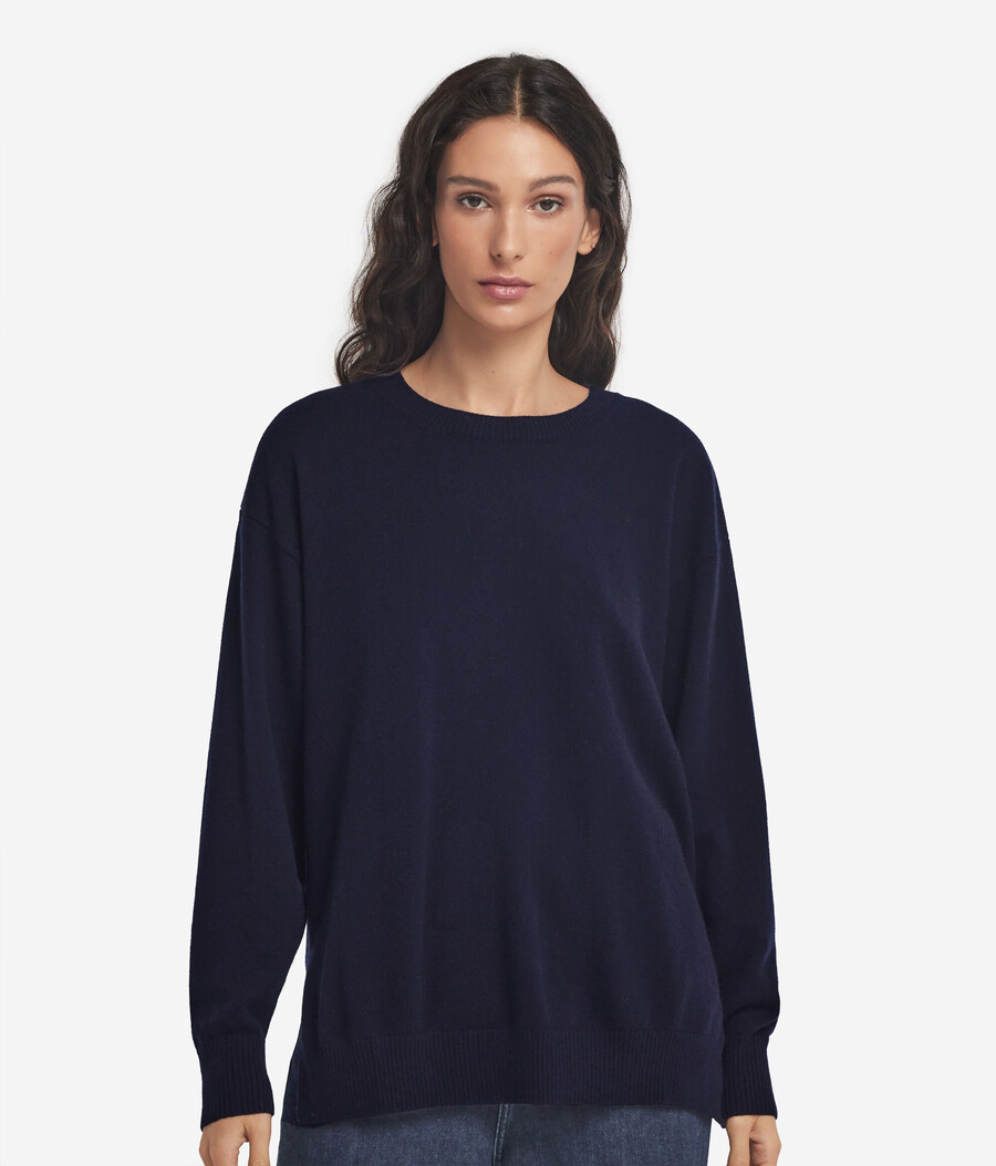 ultraweicher kaschmirpullover mit schlitzen