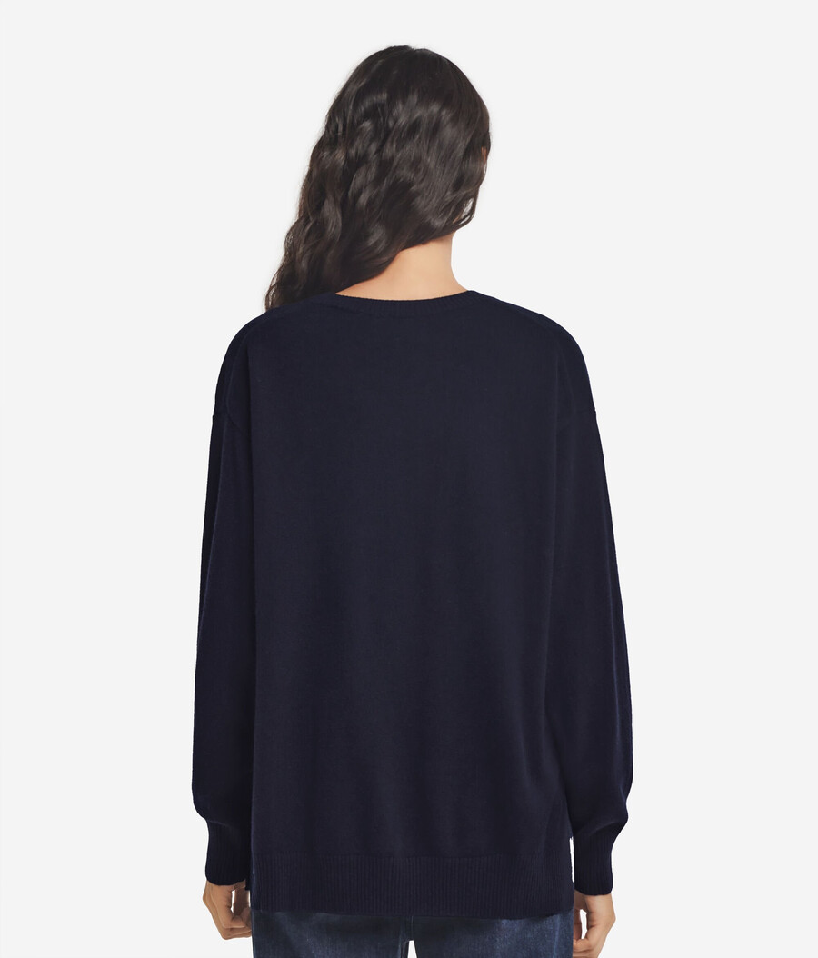 ultraweicher kaschmirpullover mit schlitzen