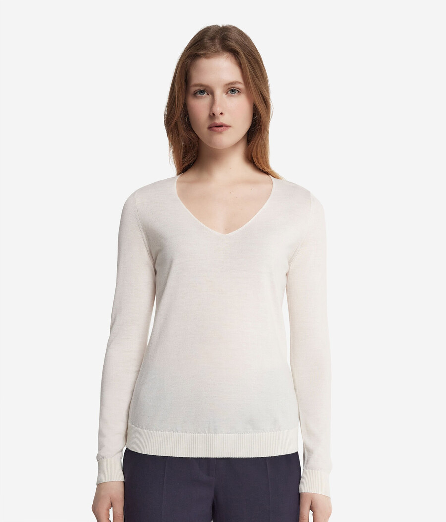 ultrafeiner kaschmirpullover mit v-ausschnitt