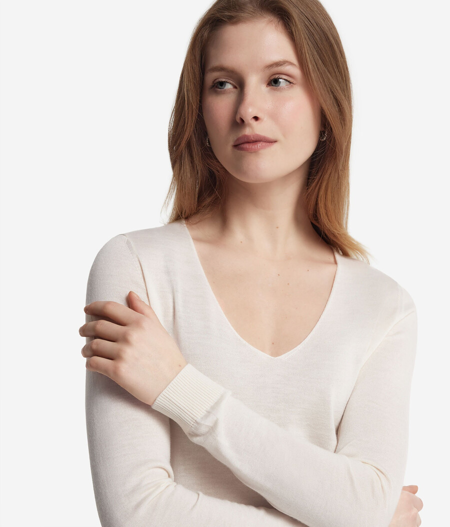 ultrafeiner kaschmirpullover mit v-ausschnitt
