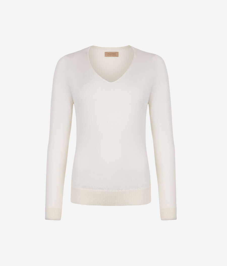 ultrafeiner kaschmirpullover mit v-ausschnitt