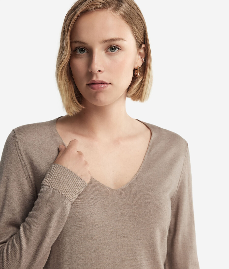 ultrafeiner kaschmirpullover mit v-ausschnitt