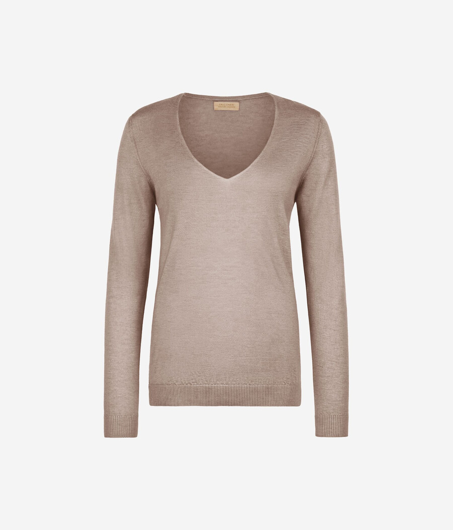 ultrafeiner kaschmirpullover mit v-ausschnitt