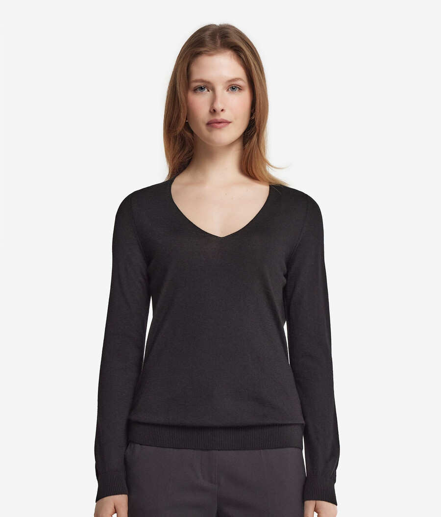 ultrafeiner kaschmirpullover mit v-ausschnitt
