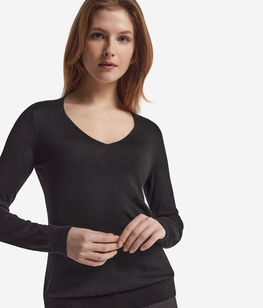 ultrafeiner kaschmirpullover mit v-ausschnitt