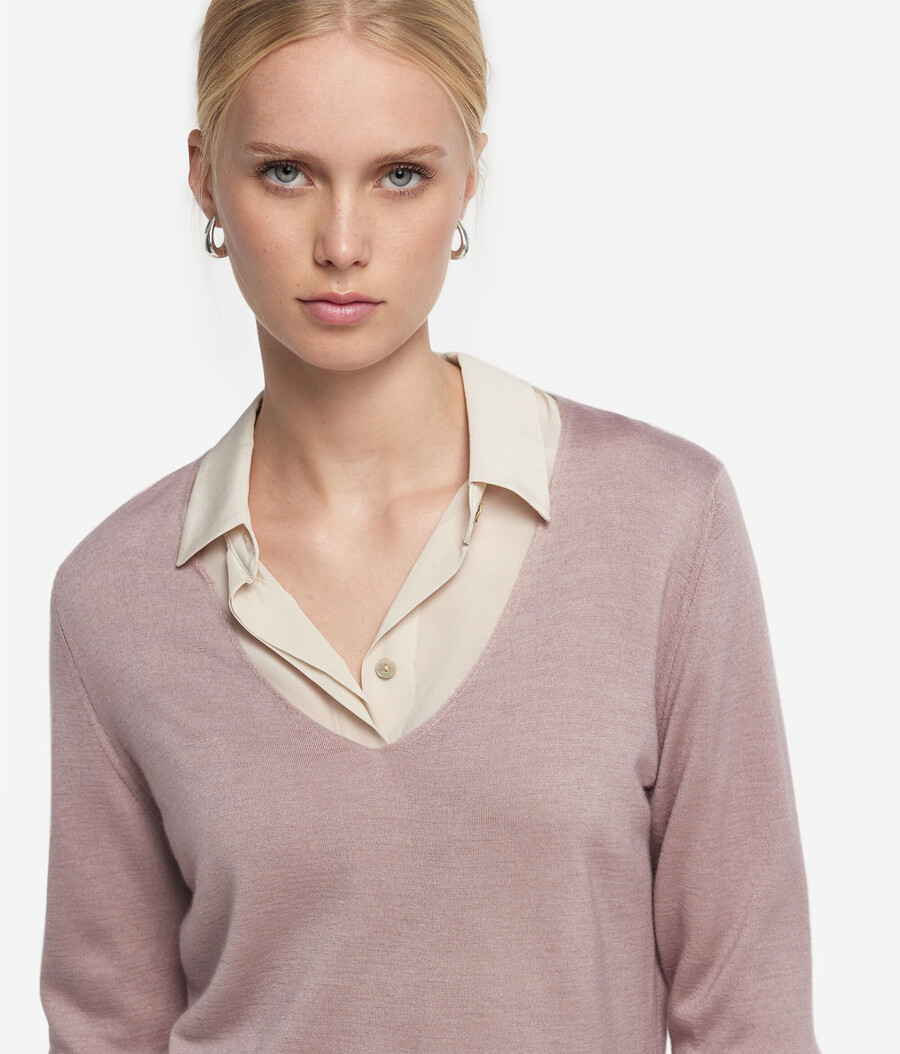 ultrafeiner kaschmirpullover mit v-ausschnitt