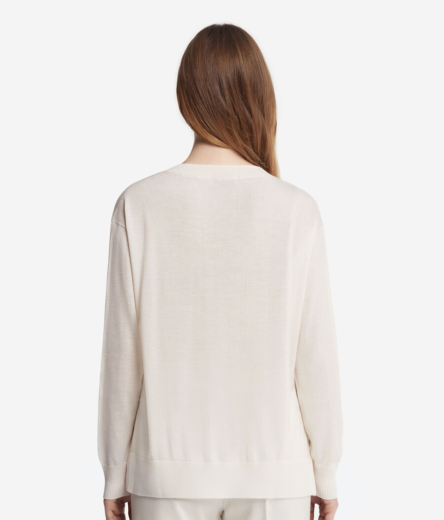 rundhals-kaschmirpullover mit schlitzen