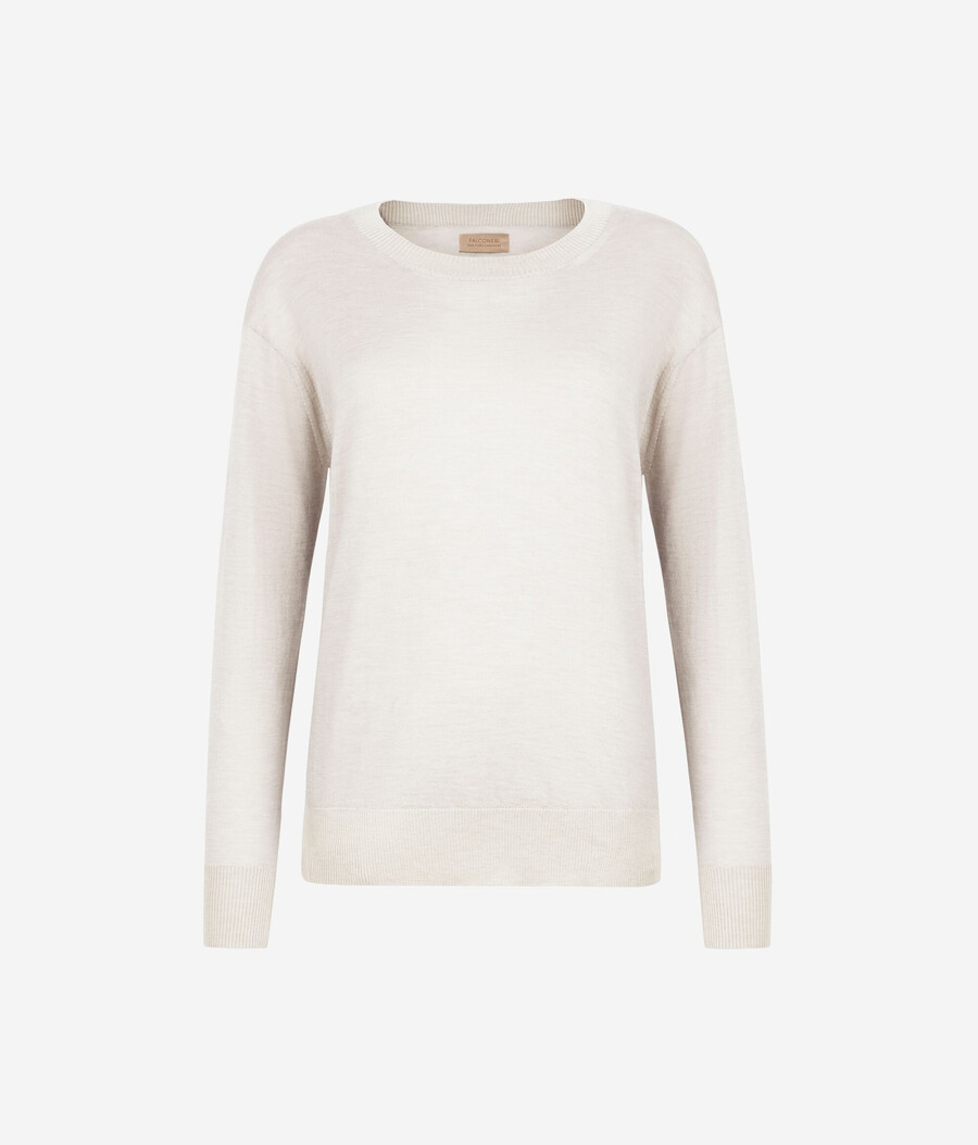 rundhals-kaschmirpullover mit schlitzen