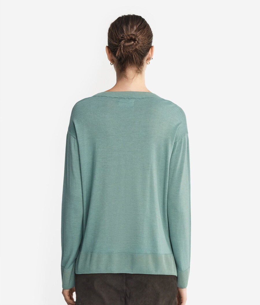 rundhals-kaschmirpullover mit schlitzen